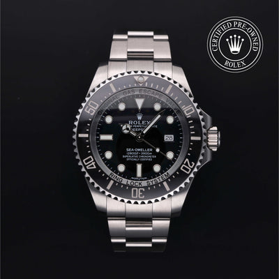 Rolex Certified Pre-owned Sea-Dweller M116660-0001 front on black background