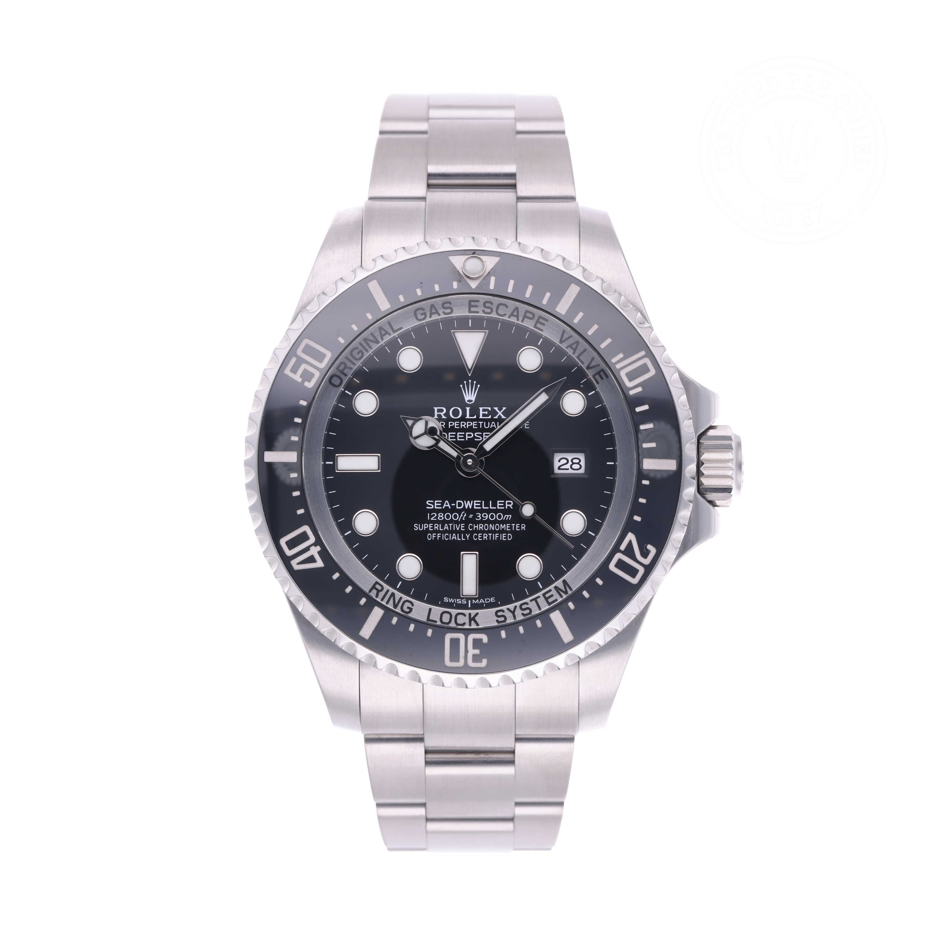 Rolex Certified Pre-owned Sea-Dweller M116660-0001 front on white background