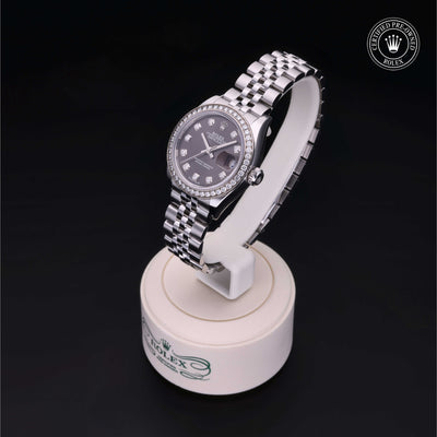 Rolex Certified Pre-owned Lady Datejust M279384RBR-0017 front on black background