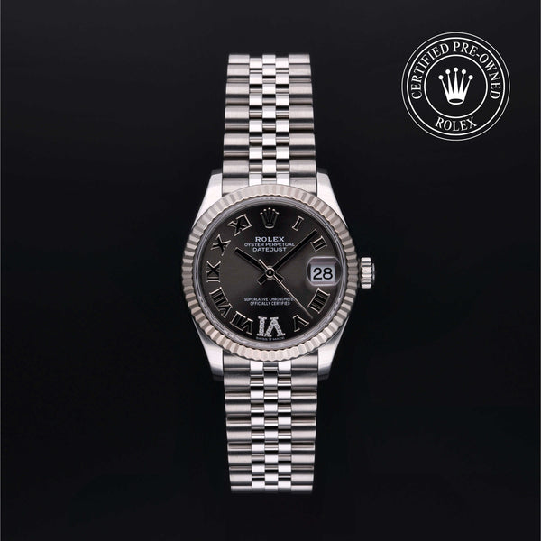 Rolex Certified Pre-owned Lady Datejust M278274-0028 front on black background
