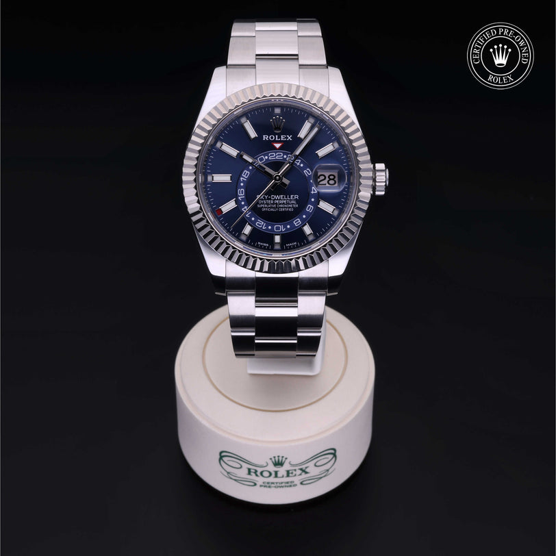 Rolex Certified Pre-owned Sky-Dweller M326934-0003 front on black background