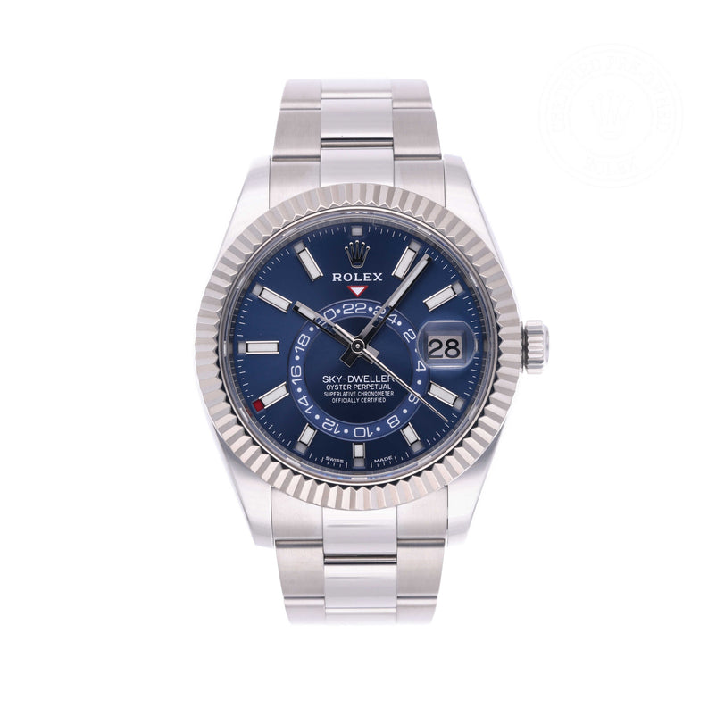 Rolex Certified Pre-owned Sky-Dweller M326934-0003 front on white background