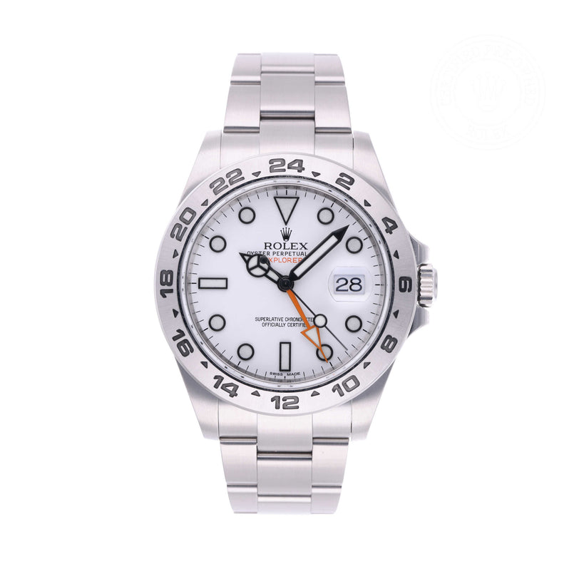 Rolex Certified Pre-owned Explorer M216570-0001 front on white background