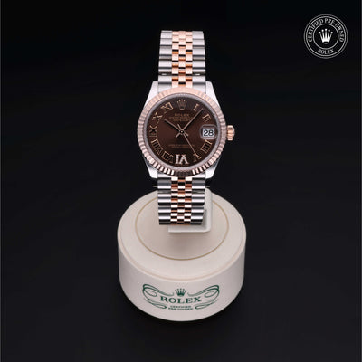 Rolex Certified Pre-owned Lady Datejust M278271-0004 front on black background