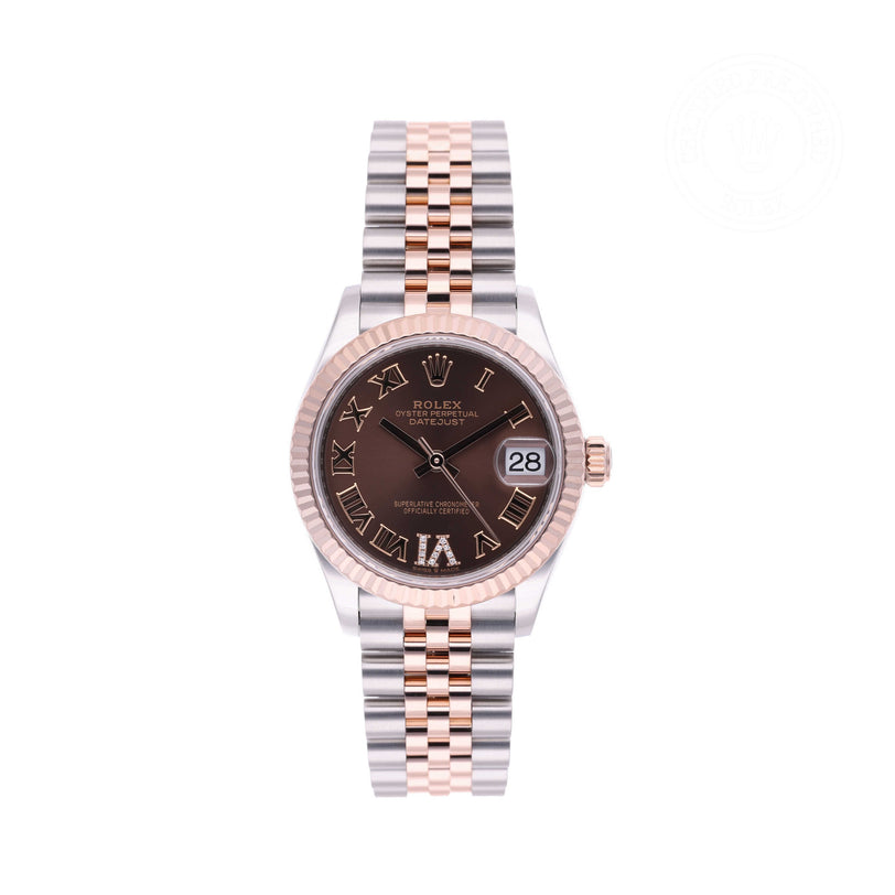Rolex Certified Pre-owned Lady Datejust M278271-0004 front on white background