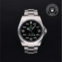 Rolex Certified Pre-owned Air-King M126900-0001 front on black background