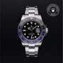 Rolex Certified Pre-owned GMT M116710BLNR-0002 front on black background
