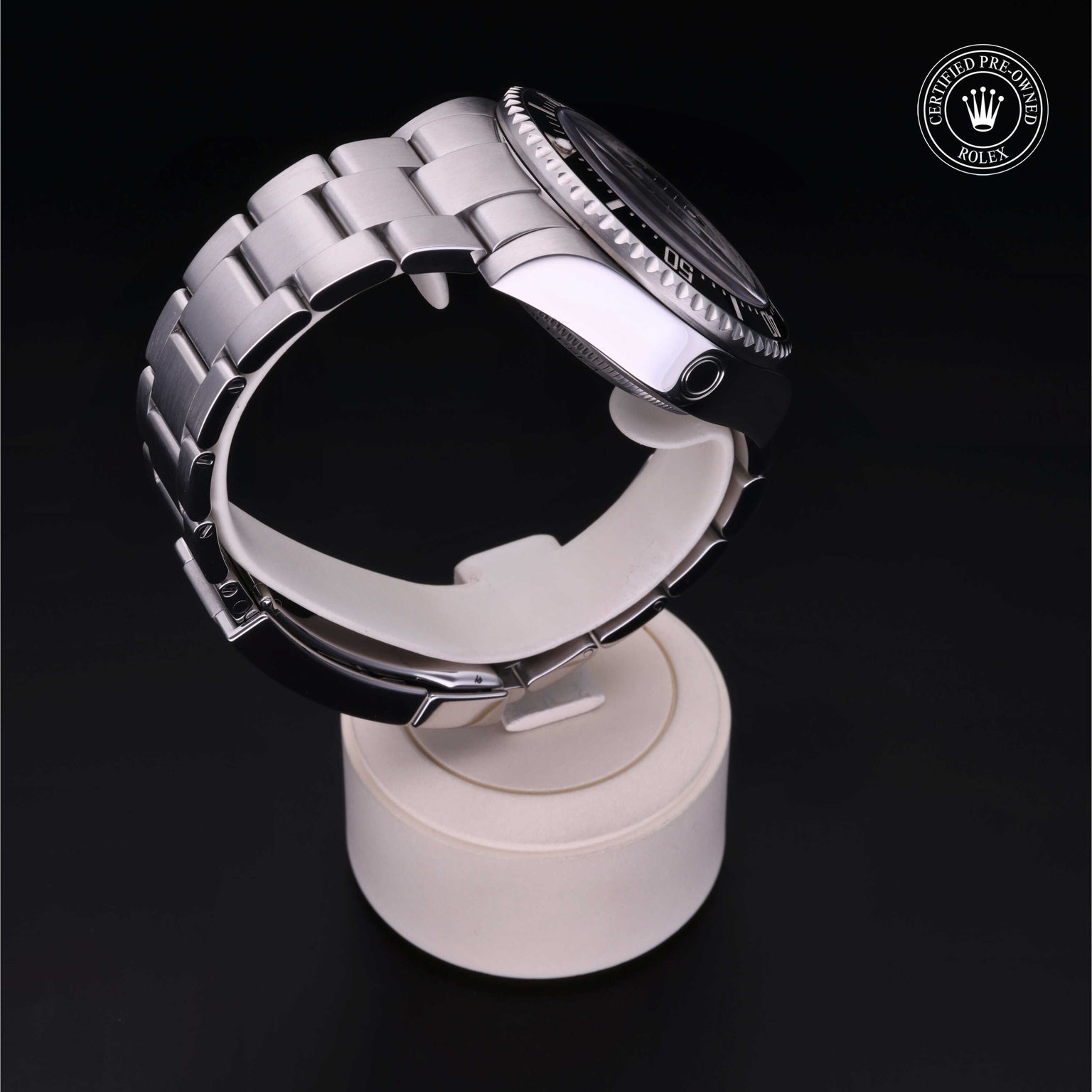 Rolex Certified Pre-owned Sea-Dweller M116660-0001 front on black background