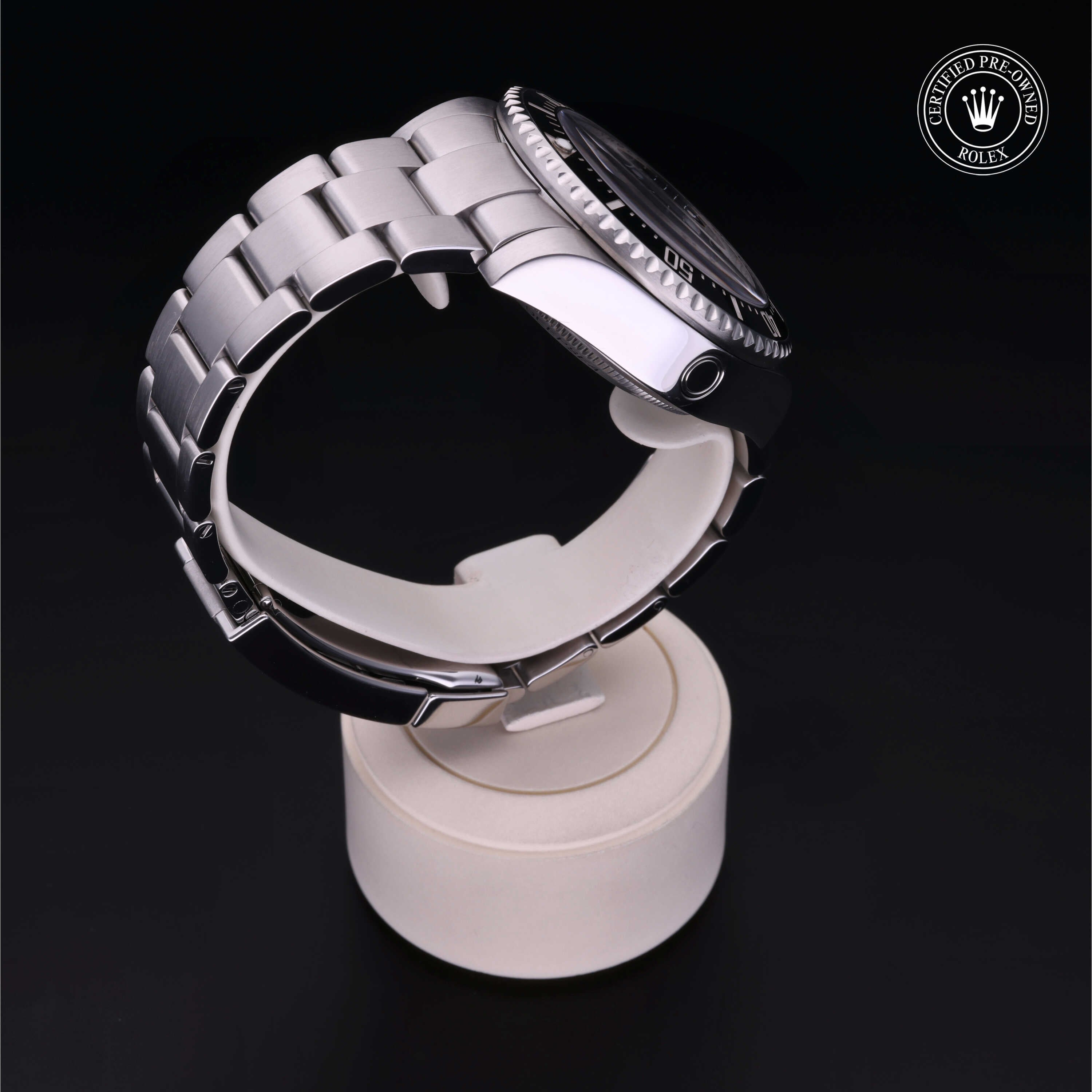 Rolex Certified Pre-owned Sea-Dweller M116660-0001 front on black background