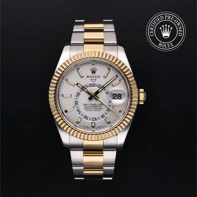 Rolex CPO Sky-Dweller M326933 front on white background