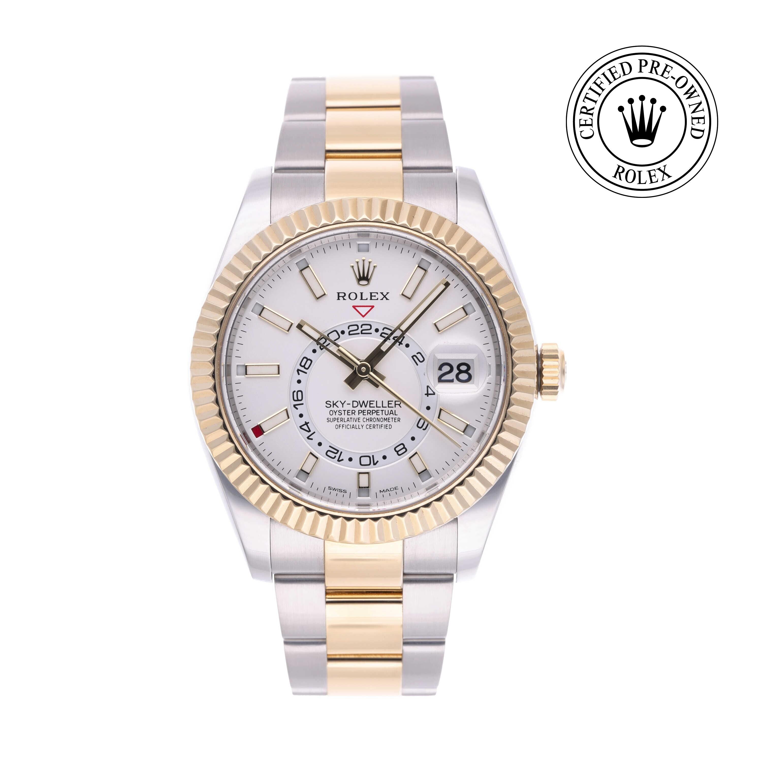 Rolex CPO Sky-Dweller M326933 front on white background