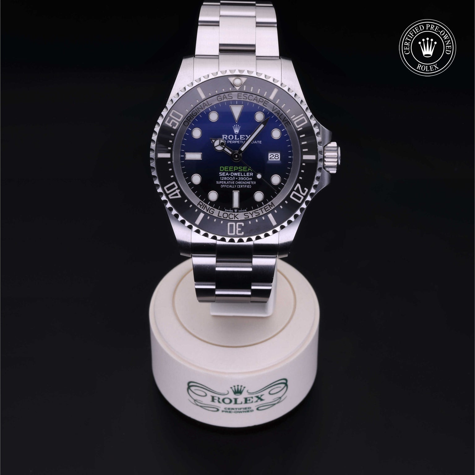 Rolex Certified Pre-owned Sea-Dweller M126660-0002 front on black background