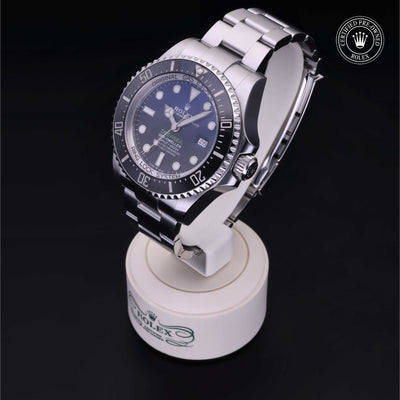 Rolex Certified Pre-owned Sea-Dweller M126660-0002 front on black background
