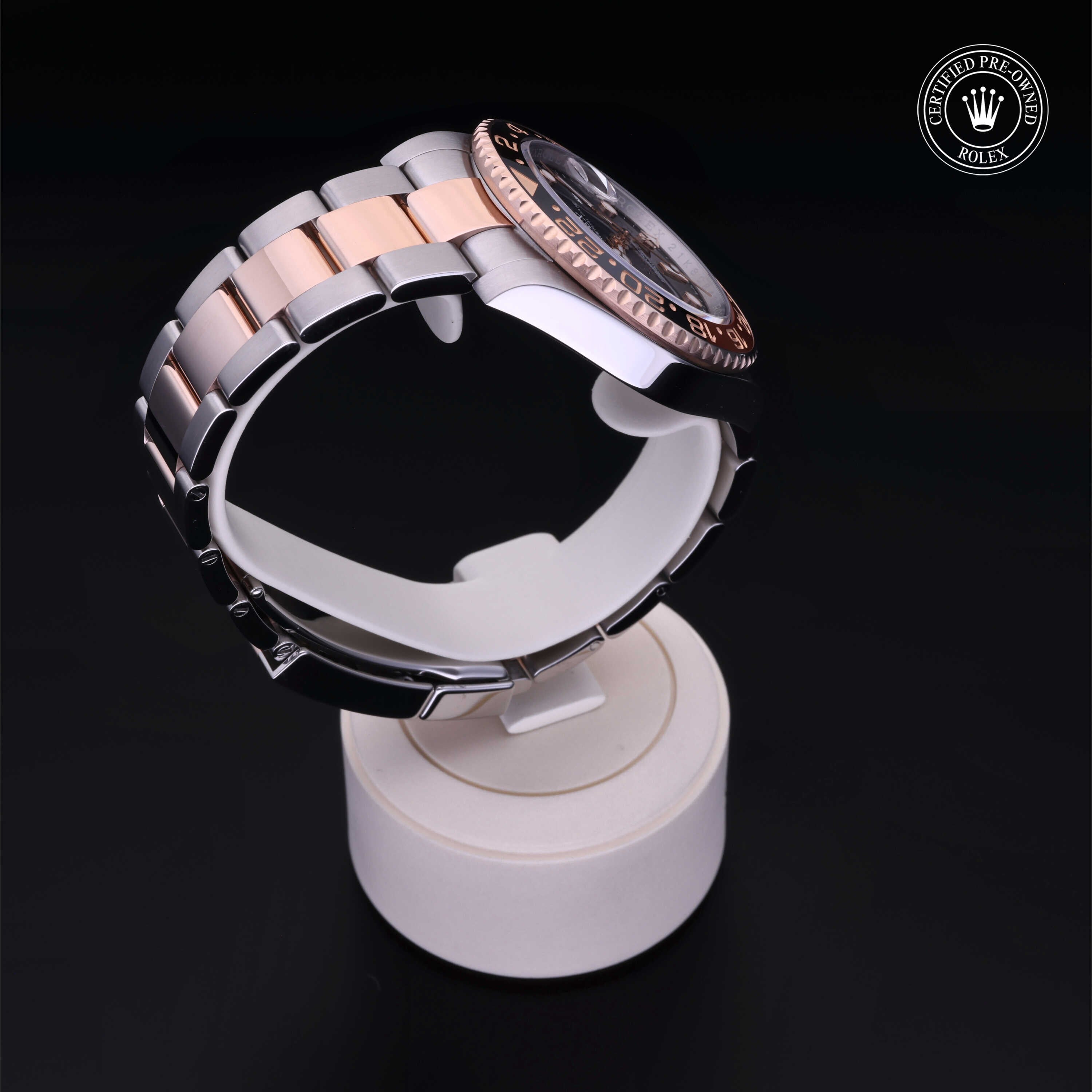 Rolex Certified Pre-owned GMT M126711CHNR-0002 front on black background