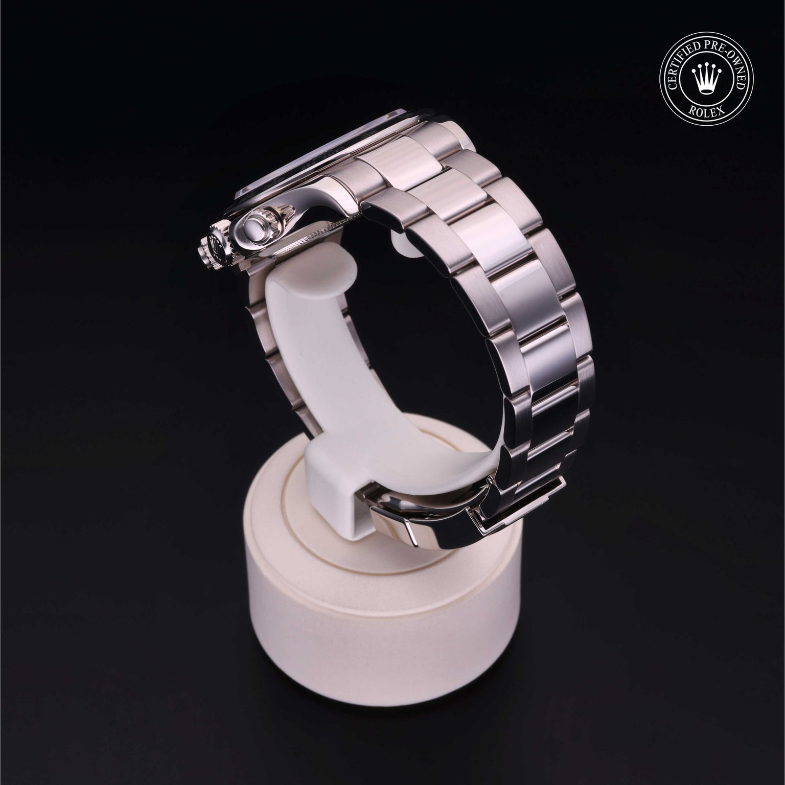 Rolex Certified Pre-owned Daytona M116509-0056 front on black background