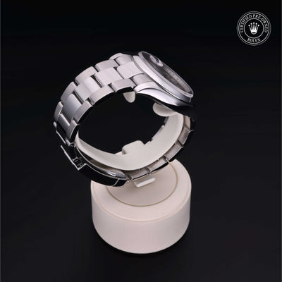 Rolex Certified Pre-owned Datejust M116200-0017 front on black background