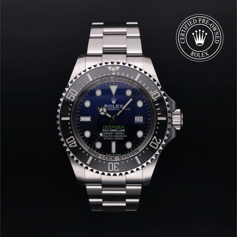 Rolex Certified Pre-owned Sea-Dweller M126660-0002 front on black background