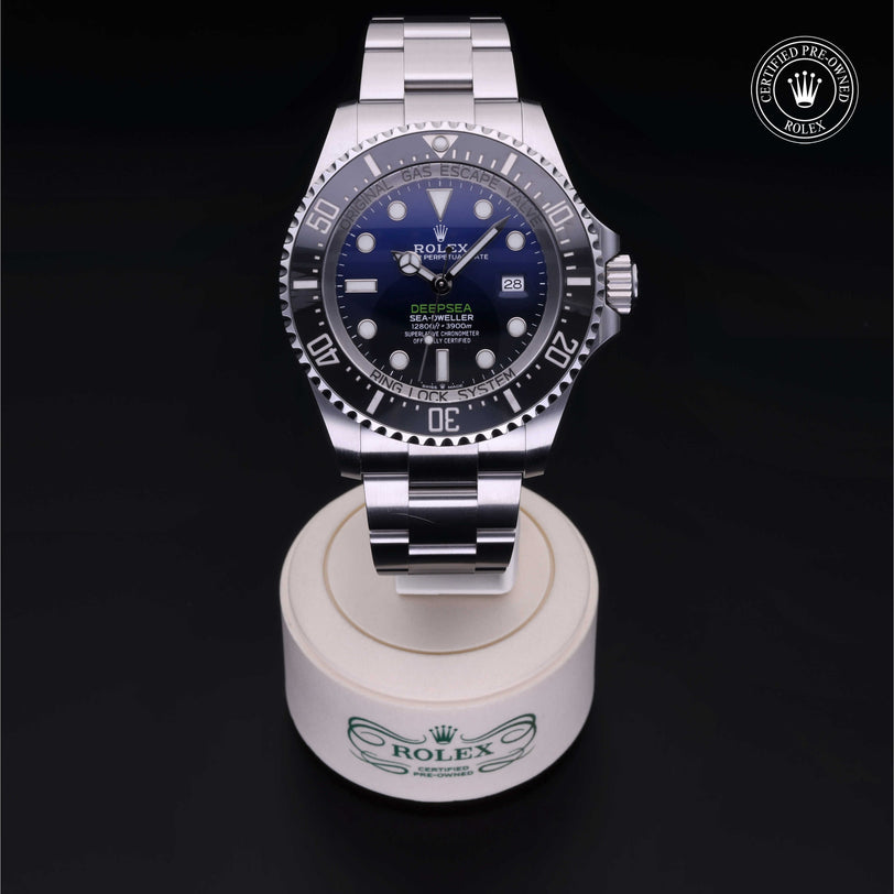 Rolex Certified Pre-owned Sea-Dweller M126660-0002 front on black background