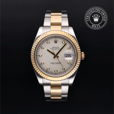 Rolex Certified Pre-owned Datejust M116333-0008 front on black background