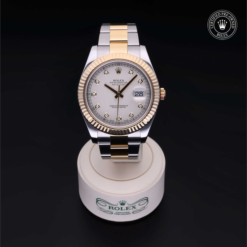 Rolex Certified Pre-owned Datejust M116333-0008 front on black background