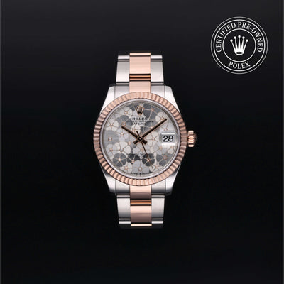 Rolex Certified Pre-owned Lady Datejust M278271-0028 front on black background