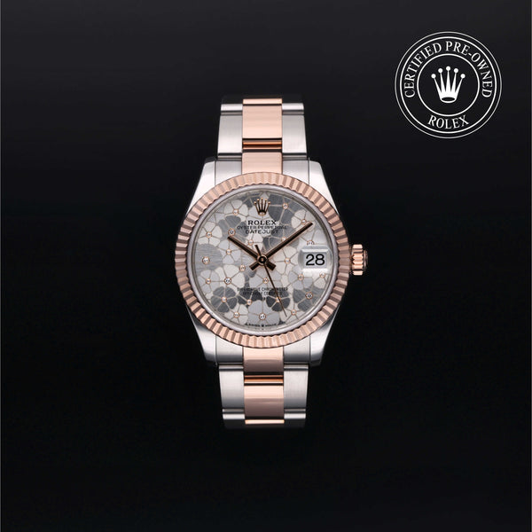 Rolex Certified Pre-owned Lady Datejust M278271-0028 front on black background