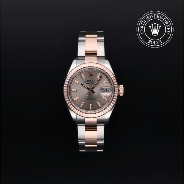 Rolex Certified Pre-owned Lady Datejust M279171-0002 front on black background