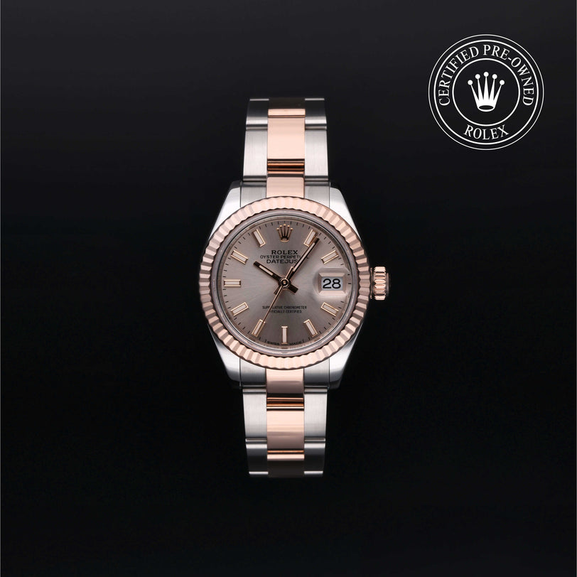 Rolex Certified Pre-owned Lady Datejust M279171-0002 front on black background