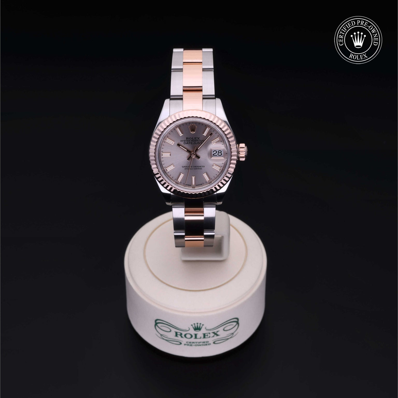 Rolex Certified Pre-owned Lady Datejust M279171-0002 front on black background