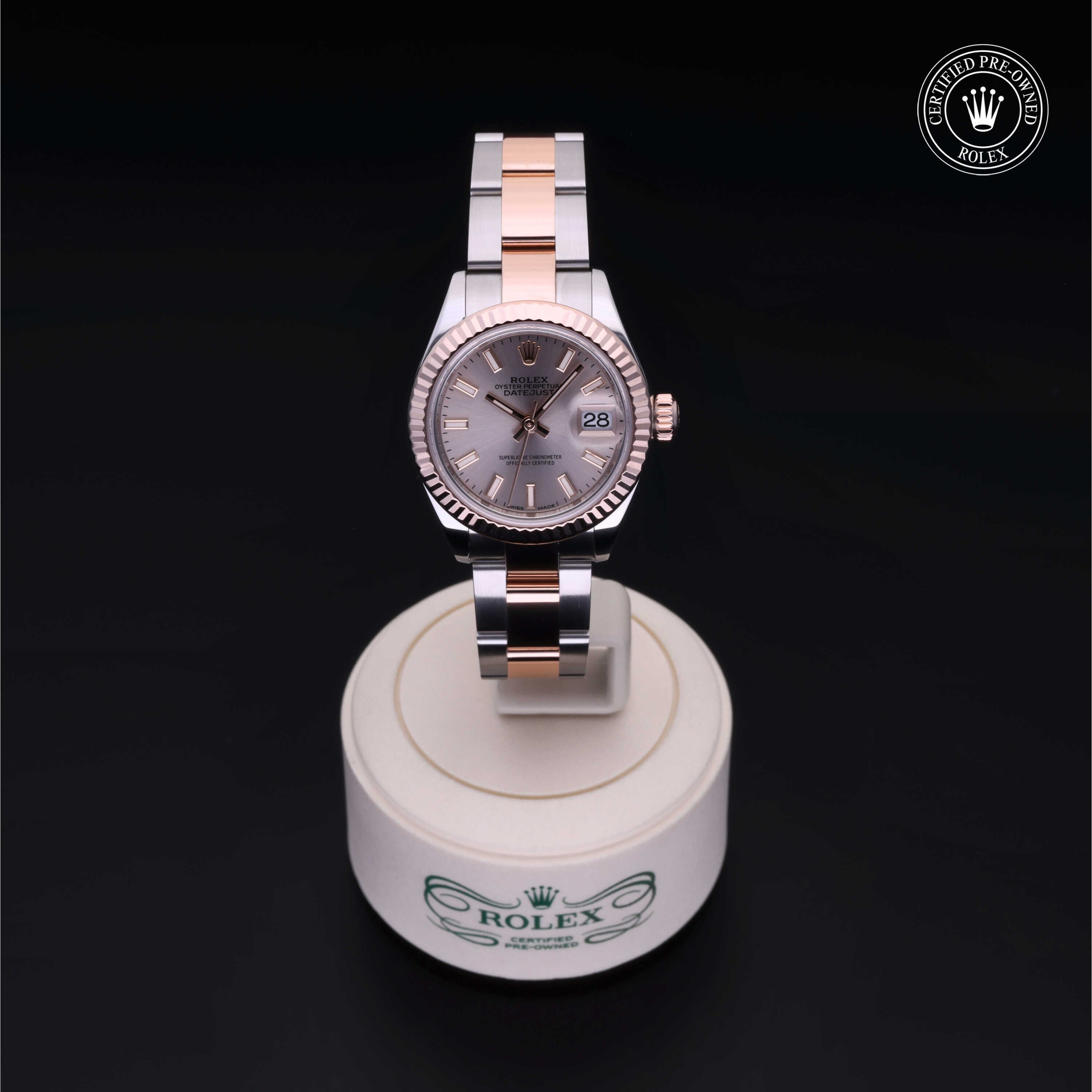 Rolex Certified Pre-owned Lady Datejust M279171-0002 front on black background