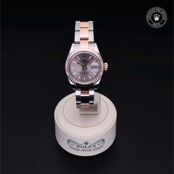 Rolex Certified Pre-owned Lady Datejust M279171-0002 front on black background