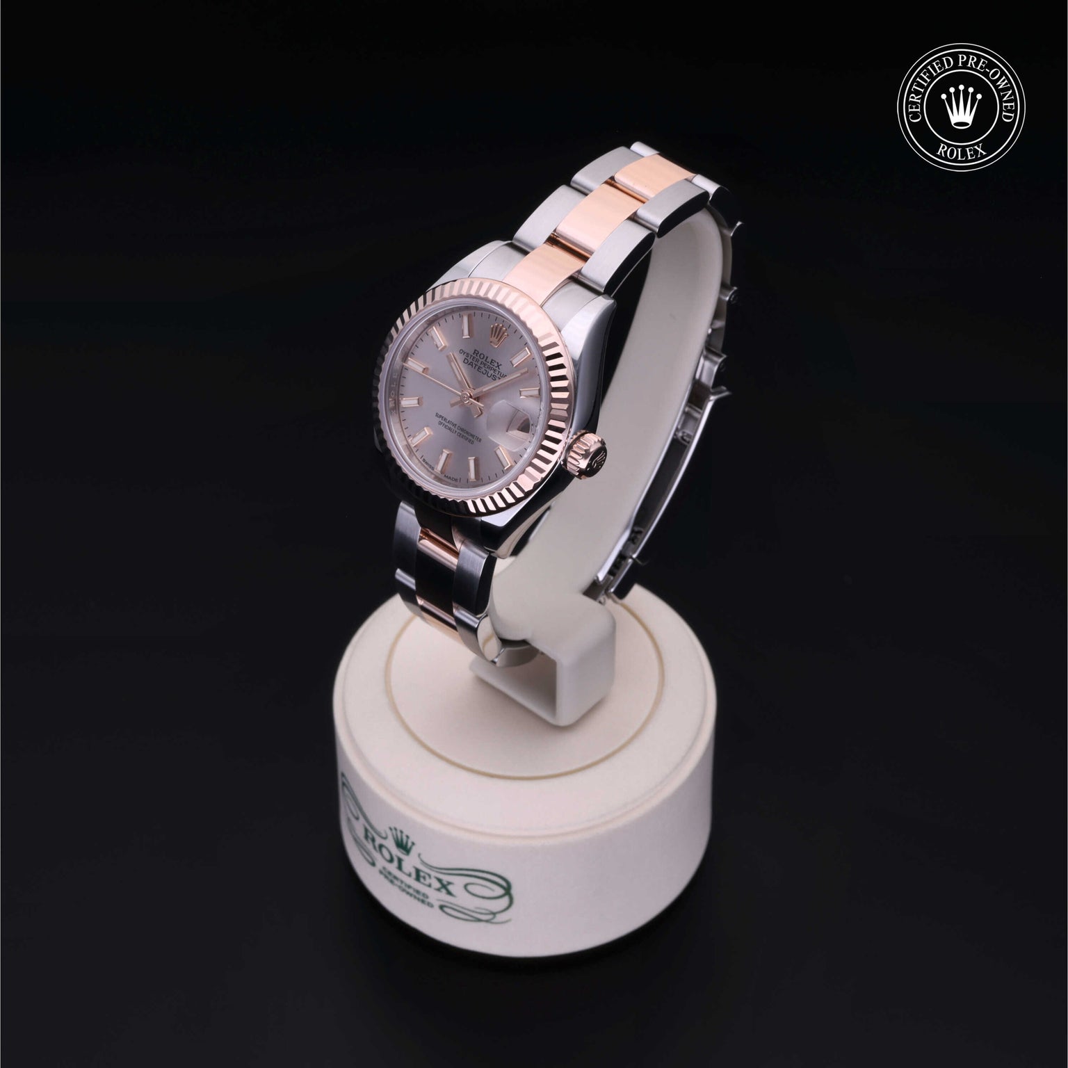 Rolex Certified Pre-owned Lady Datejust M279171-0002 front on black background