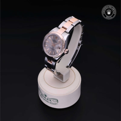 Rolex Certified Pre-owned Lady Datejust M279171-0002 front on black background