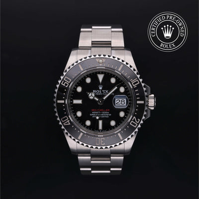 Rolex Certified Pre-owned Sea-Dweller M126600-0001 front on black background