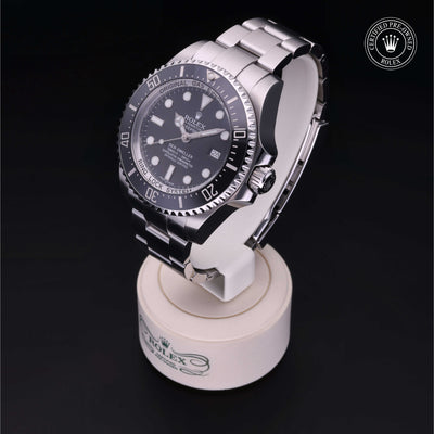 Rolex Certified Pre-owned Sea-Dweller M116660-0001 front on black background