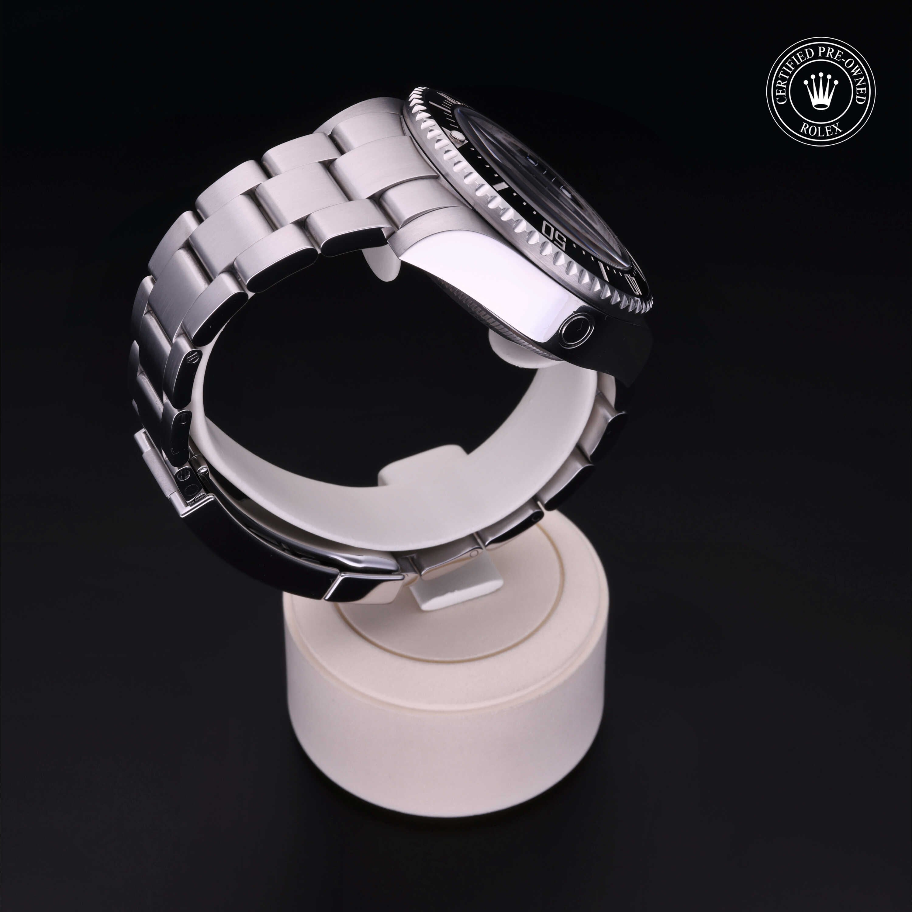 Rolex Certified Pre-owned Sea-Dweller M116660-0001 front on black background