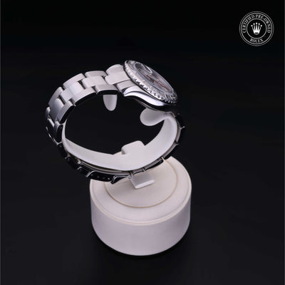 Rolex Certified Pre-owned Yacht-Master M169622-0002 front on black background