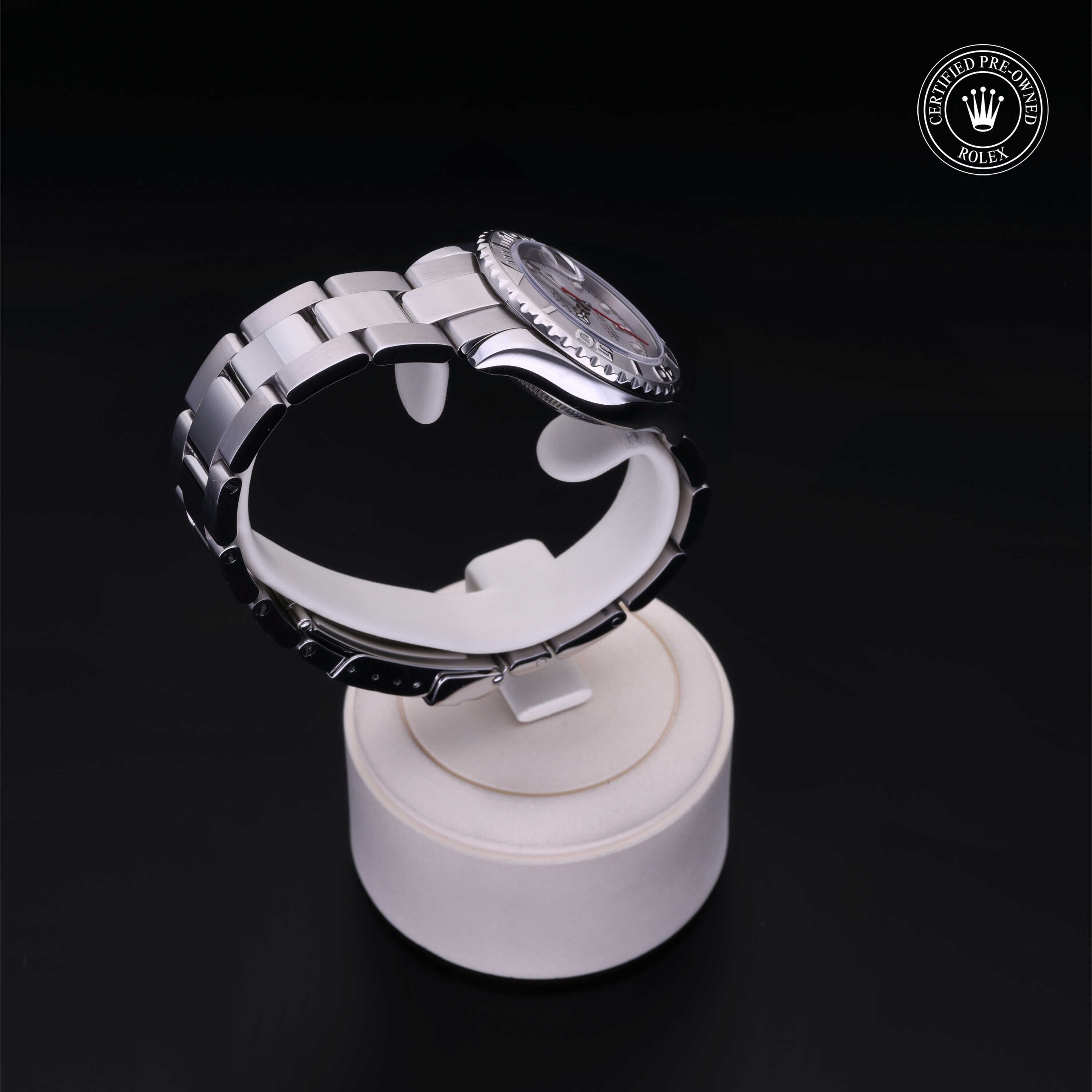 Rolex Certified Pre-owned Yacht-Master M169622-0002 front on black background