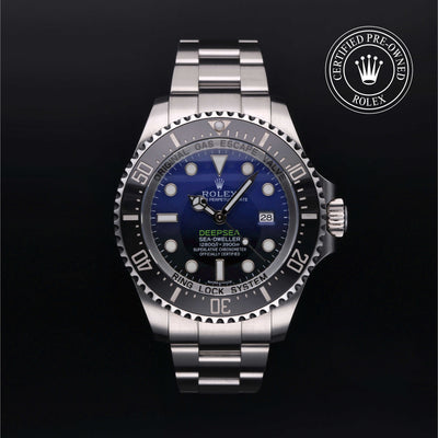 Rolex Certified Pre-owned Sea-Dweller M116660-0003 front on black background