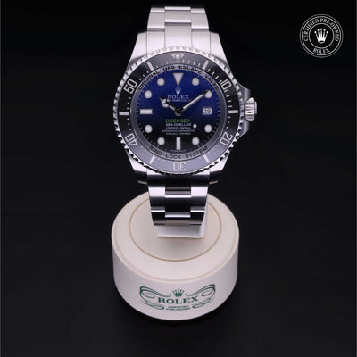 Rolex Certified Pre-owned Sea-Dweller M116660-0003 front on black background