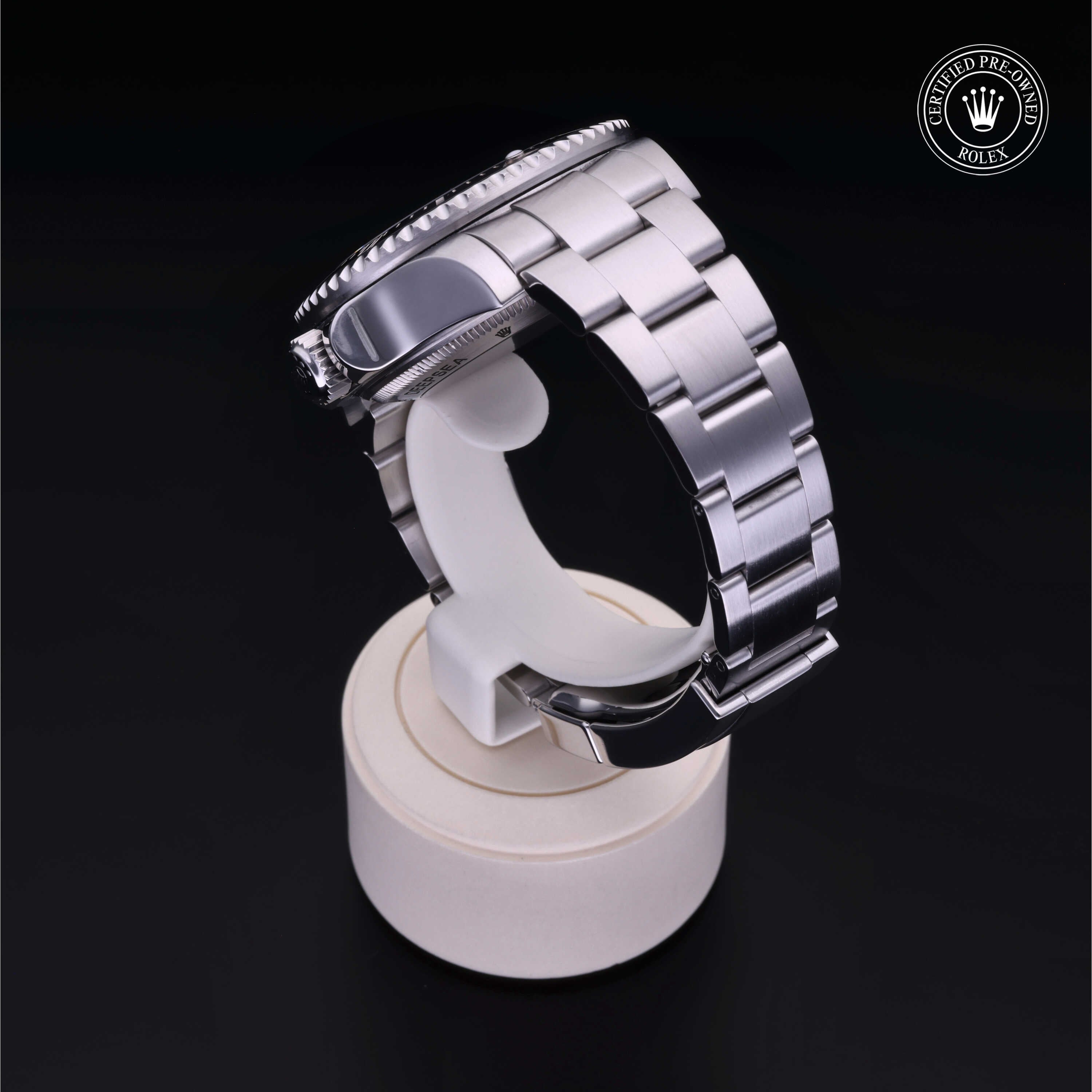 Rolex Certified Pre-owned Sea-Dweller M116660-0003 front on black background