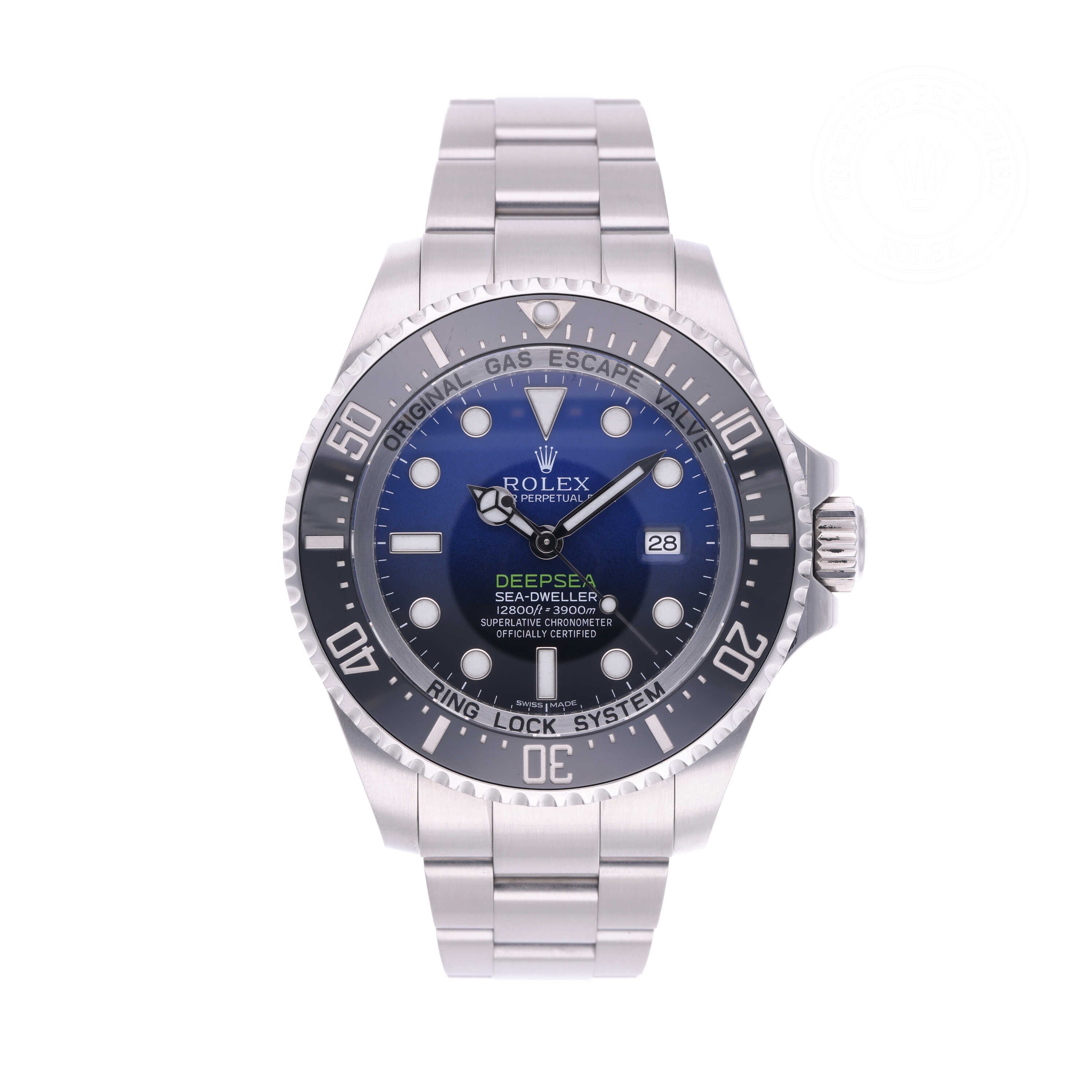 Rolex Certified Pre-owned Sea-Dweller M116660-0003 front on white background