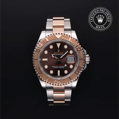 Rolex Certified Pre-owned Yacht-Master M116621-0001 front on black background