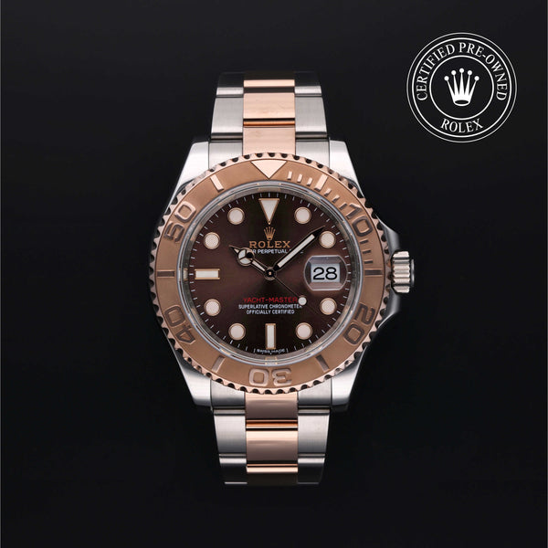Rolex Certified Pre-owned Yacht-Master M116621-0001 front on black background