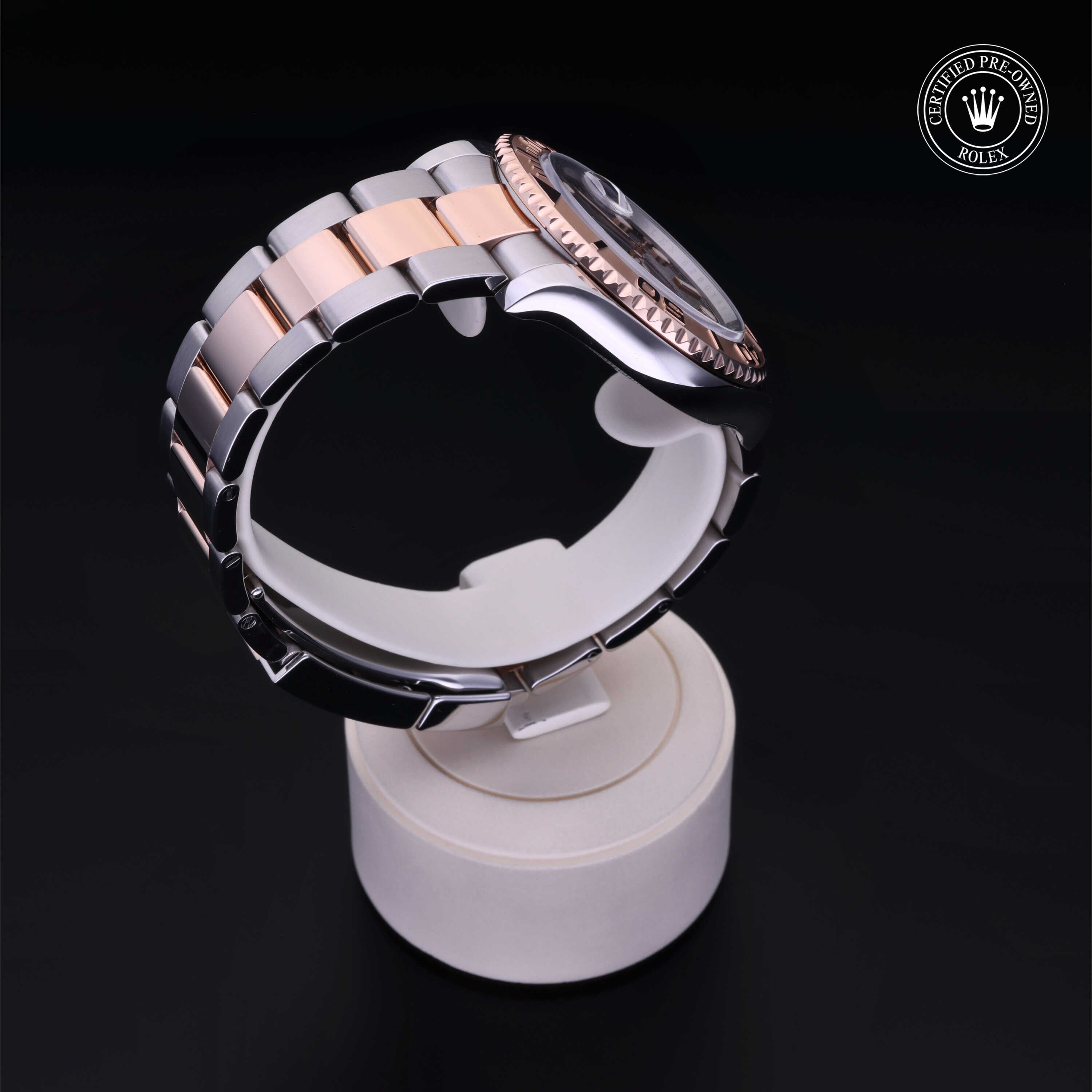 Rolex Certified Pre-owned Yacht-Master M116621-0001 front on black background