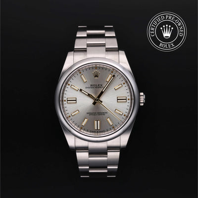 Rolex CPO Oyster Perpetual M124300 front on white background
