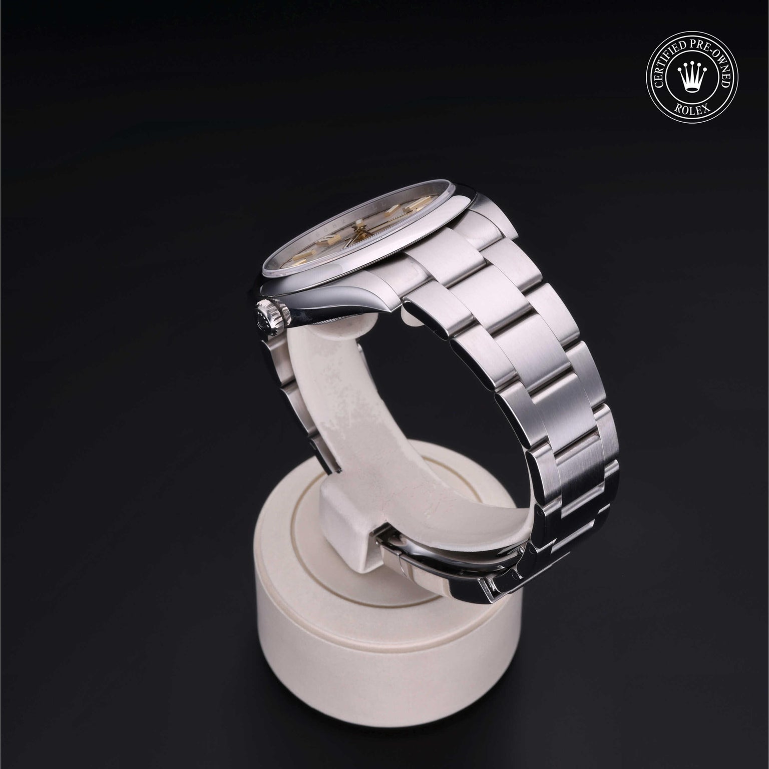 Rolex CPO Oyster Perpetual M124300 front on white background