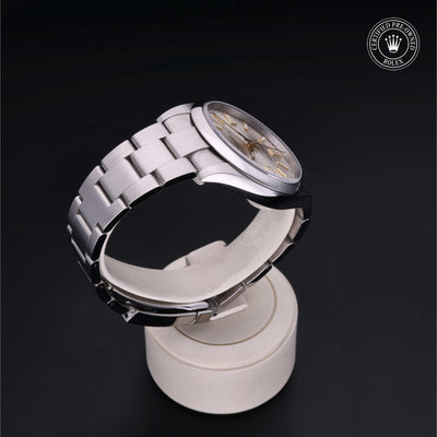 Rolex CPO Oyster Perpetual M124300 front on white background