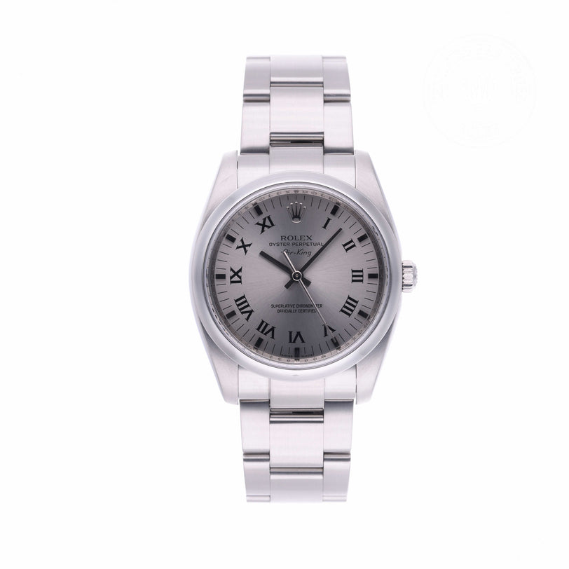 Rolex Certified Pre-owned Air-King M114200-0007 front on white background