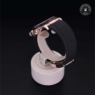 Rolex Certified Pre-owned Daytona M116515LN-0015 front on black background